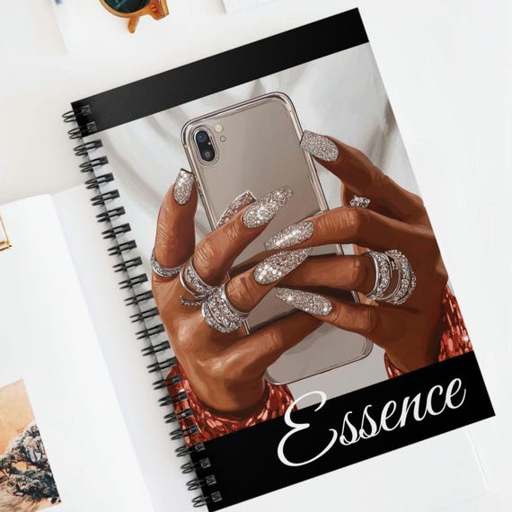 Personalizable Afrocentric Essence Hands Spiral Notebook Christmas | Ruled Journal