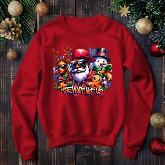 Black Men Christmas Sweatshirt - Afrocentric Holiday Gift for Him, they not like us, Fun Sweater for Husband, Son, Brother - Black Culture