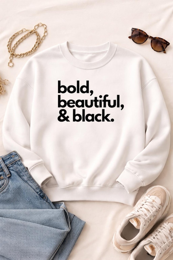 Empowering Black Woman Sweatshirt – Afrocentric Melanin Pride Crewneck