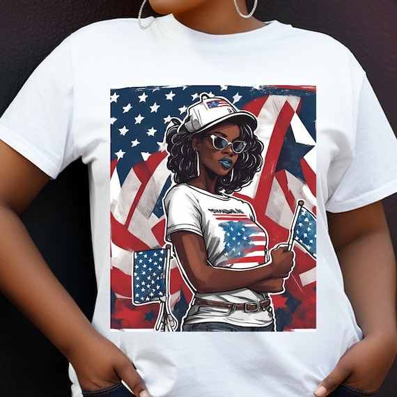 Black woman 4th of July Shirt, 4th of july shirt woman, Black woman Independence day shirt, afrocentric 4th of july, 4th of july clothes