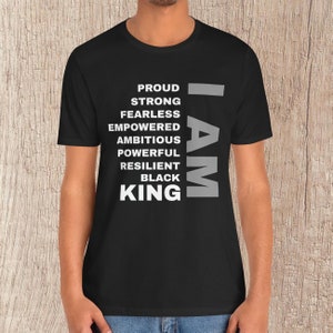 Black Men's T-Shirt Black King Jersey Short Sleeve T-Shirt zdjęcie 2