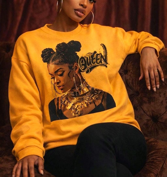African Queen Portrait Sweatshirt | Black Woman Art