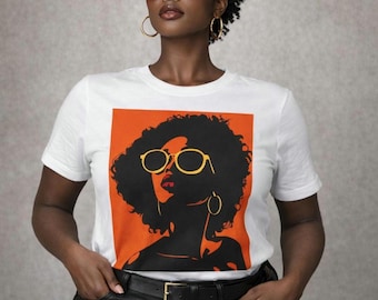 Afrocentric Black Woman Graphic Tee: T-Shirt für Kunstliebhaber