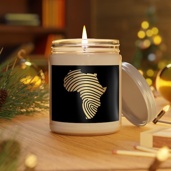 African Candle 9oz, Sweet Smelling Scented Candle - Perfect Christmas, Black Culture, Kwanzaa Gift, Africa Design