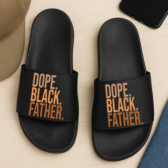Black Father's Day Gift, Gift for Black Men, Black Slides, Black Lives Matter, Black History Month, Men's Removable-Strap Sandals