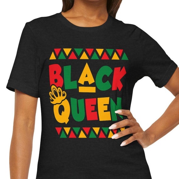 Shirt for Black Women, Gift For Her, Black Queen Womens Long Sleeve T-Shirt Runs Large, Black