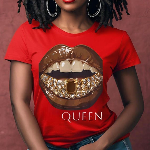 Graphic Tee, Afrocentric Black Woman Shirt, African American Culture, Bold Mouth Design, Unique Statement Shirt, Perfect Gift, Trendy