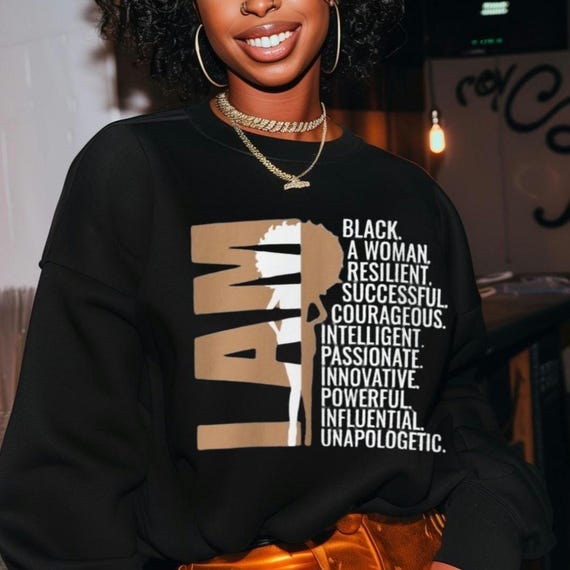 Black woman sweatshirt, Black History Month Sweatshirt, Black Women Fashion, Afrocentric Unisex Crewneck, Empowering Gift for Black Women