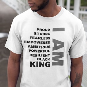 Shirt for Black Men, Father&#39;s Day Gift, Shirt For Him, Black King Men&#39;s Short Sleeve T-Shirt, White