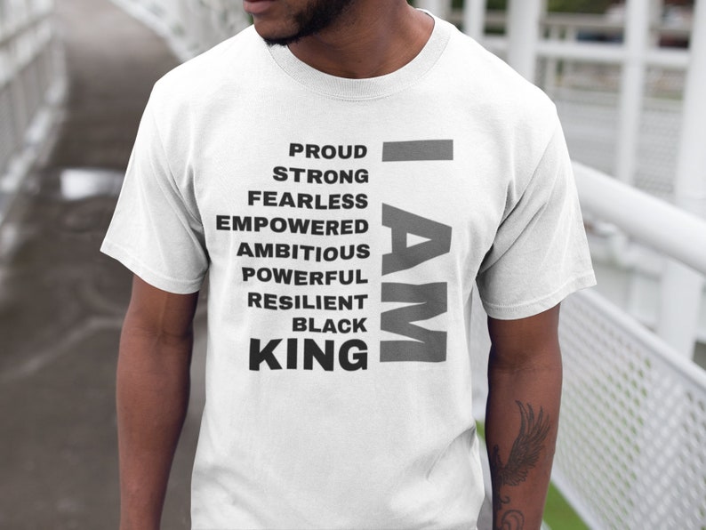 Black Men's T-Shirt Black King Jersey Short Sleeve T-Shirt zdjęcie 1