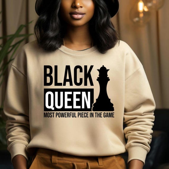 Black Queen Chess Afrocentric Sweatshirt, Black Culture Empowerment Gift, Christmas Birthday Gift for Her, Mom, Wife, Daughter