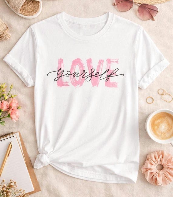 Love Yourself Graphic Tee – Inspirational Quote, Positive Affirmation