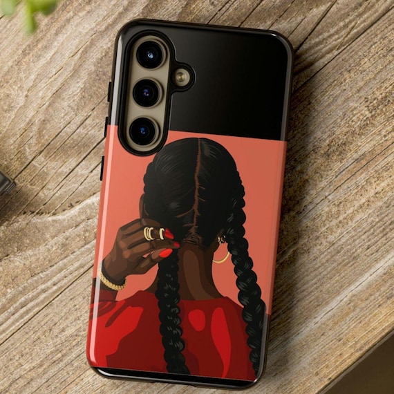 Black Woman Braids Tough Phone Case | Cultural Art