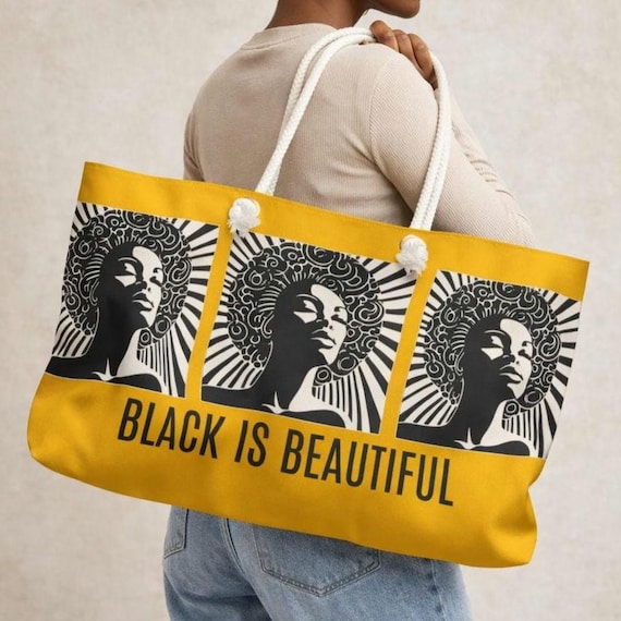 Black Is Beautiful Afrocentric Art Weekender Bag | Black Woman Empowerment