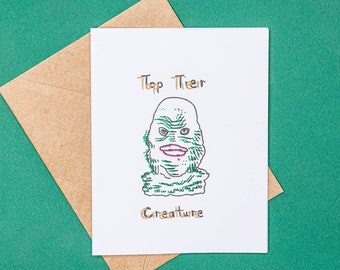 Top Tier Creature | Risograph Card | Funny Card | A2