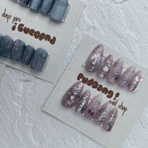 Purple Gem Press On Nails / Anime Magical Girl Press On Nails / Cute Sparkly Press On Nails