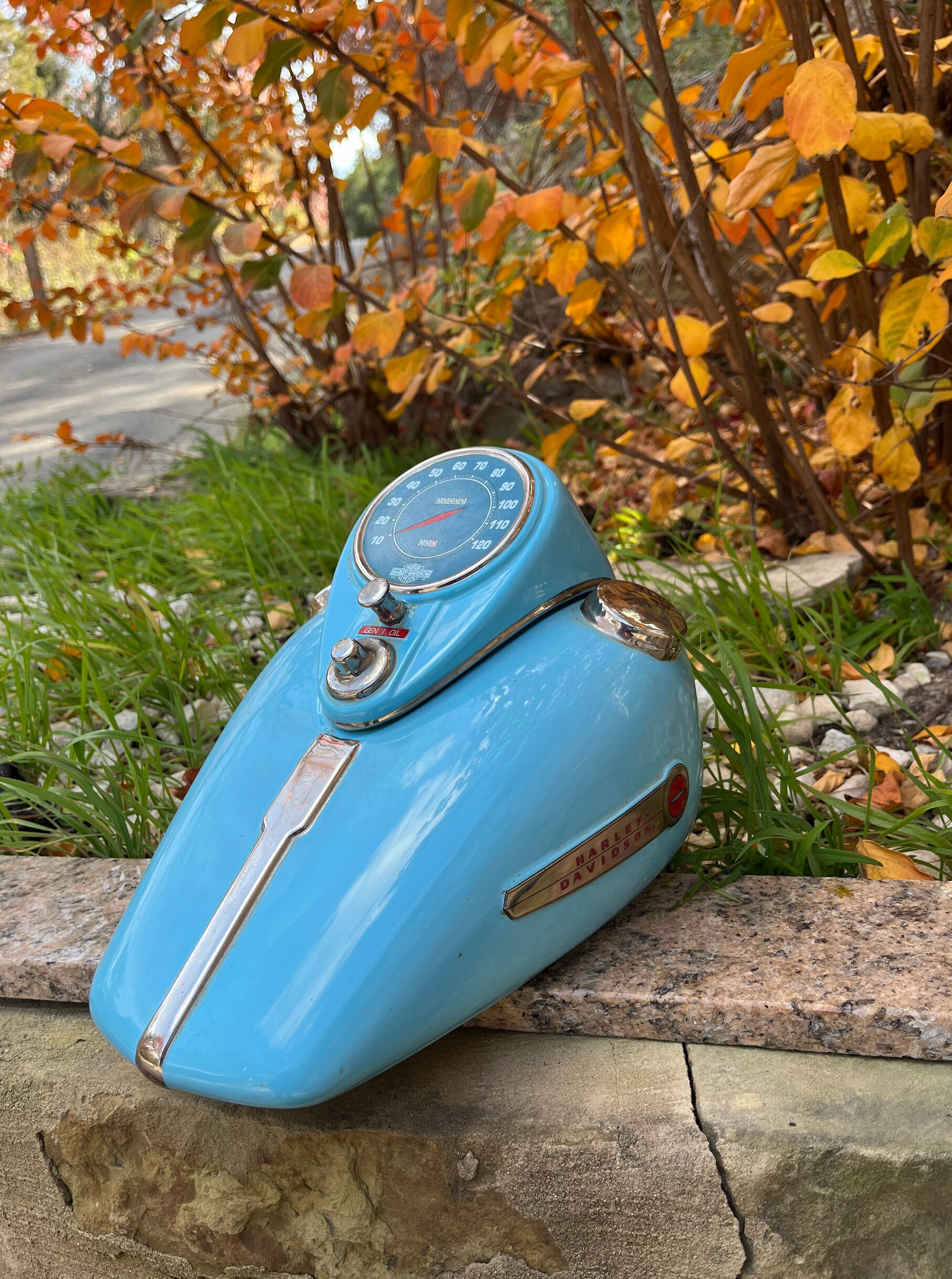 Harley Davidson Gas Tank Cookie Jar With Lid 1992 Blue Etsy