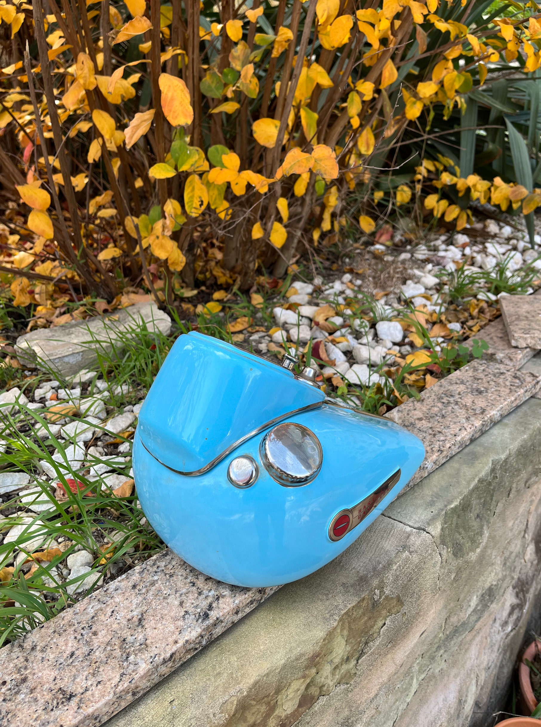 Harley Davidson Gas Tank Cookie Jar With Lid 1992 Blue Etsy