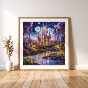 Counted Cross Stitch Pattern Fantastic Castle, PDF, needle point, digital pattern, dmc, embroidery, cute cross stitch pattern, house xstitch