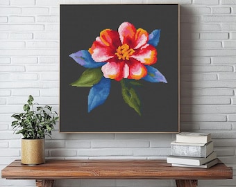 Cross Stitch Pattern PDF: Watercolor Bloom, Embroidery, Wall Decor, Easy Design, DMC, Watercolor Chart, Floral, Digital Download, Flowers