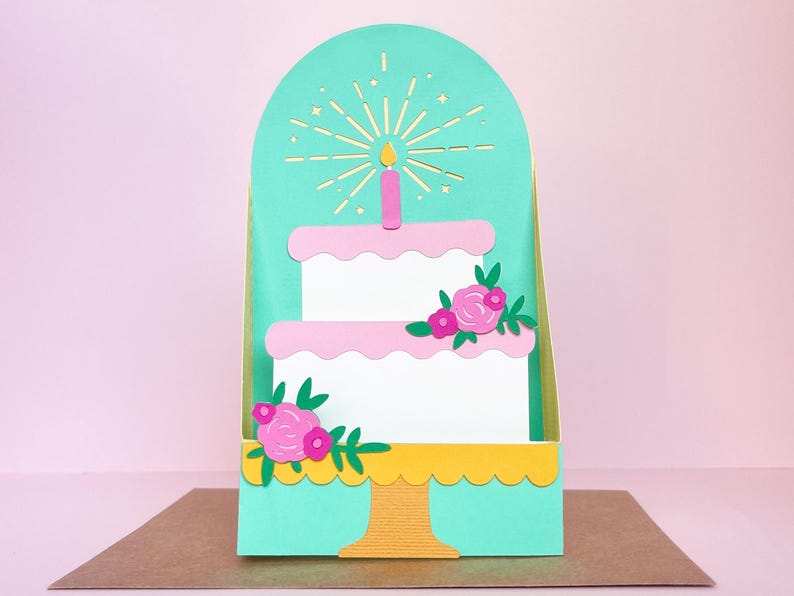 Birthday Card SVG, Pop up Card SVG, DIY Card for Cricut & Silhouette, 3d card, instant download image 1