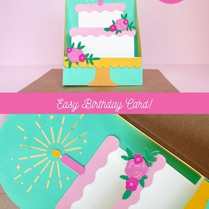 Birthday Card SVG, Pop up Card SVG, DIY Card for Cricut & Silhouette, 3d card, instant download image 4