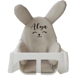 Seat cushion WASHABLE compatible with Tripp Trapp, Stokke, Antilop high chair for girls and boys cute sweet bunny model