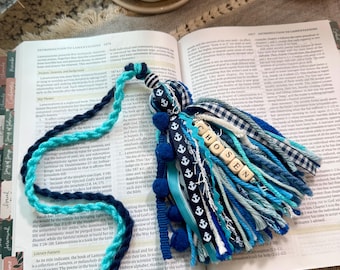 Handmade Bible tassel bookmark, christian gift for women, scripture marker, bible study, prayer journal