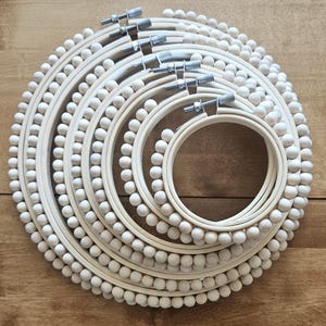 Beaded Embroidery Hoop Frame: Boho Wooden Cross Stitch Ring