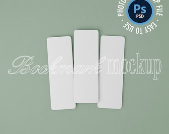 Maqueta de 3 marcadores, maqueta de marcador de 2x6 pulgadas, objeto inteligente, stock de estilo mínimo, maqueta de papelería, maqueta de marcador en blanco, fondo verde