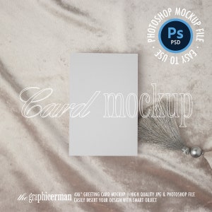 4x6 Greeting Card Mock up, Thank You Card Mockup, Invitation Mockup, Smart Object, Minimal Styled Stock, POD Valentine&#39;s Day Card Mockup PSD