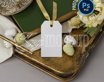 Maqueta de etiqueta de regalo, maqueta de etiqueta de 2x3,5 pulgadas, maqueta de etiqueta PSD, maqueta de papelería vintage, objeto inteligente, stock de estilo minimalista, etiqueta de agradecimiento
