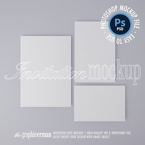 Wedding Invitation Suite Mock up, Thank You Card Mockup, Invitation Mockup, Smart Object, Minimal Styled Stock, RSVP Card Mockup, PSD Mockup