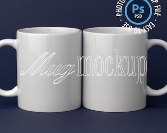 Tassen-Modell, 11 Unzen Kaffeetassen-Modell, Paartassen-Modell, gemütlicher Becher, PSD-Smart-Objekt, modernes Tassenmodell, minimaler Styled Stock, Keramiktasse,
