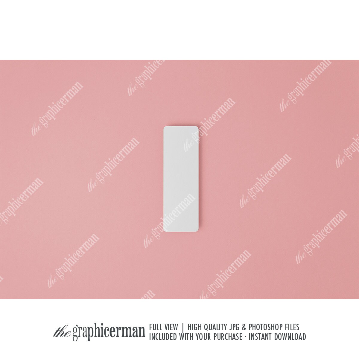 Bookmark Mockup, 2x6 Inch Bookmark Mockup, Smart Object, Minimal Styled ...