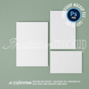 Wedding Invitation Suite Mock up, Thank You Card Mockup, Invitation Mockup, Smart Object, Minimal Styled Stock, RSVP Card Mockup, PSD Mockup