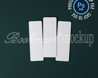 Maqueta de 3 marcadores, maqueta de marcador de 2x6 pulgadas, objeto inteligente, stock de estilo mínimo, maqueta de papelería, maqueta de marcador en blanco, fondo verde