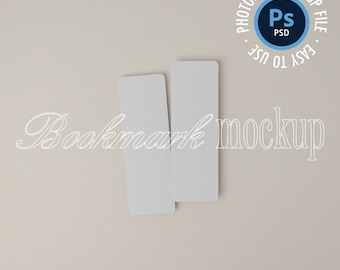Maqueta de 2 marcadores, Maqueta de marcador de 2x6 pulgadas, Objeto inteligente, Stock de estilo minimalista, Maqueta de papelería, Maqueta de marcador en blanco, Fondo beige