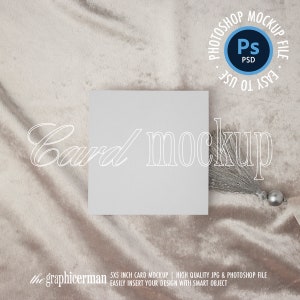 5x5 Greeting Card Mock up, Thank You Card Mockup, Invitation Mockup, Smart Object, Minimal Styled Stock, POD Valentine&#39;s Day Card Mockup PSD