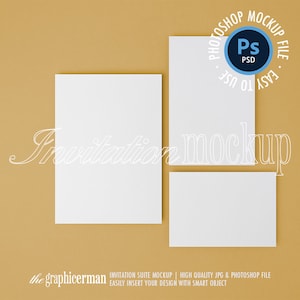 Wedding Invitation Suite Mock up, Thank You Card Mockup, Invitation Mockup, Smart Object, Minimal Styled Stock, RSVP Card Mockup, PSD Mockup