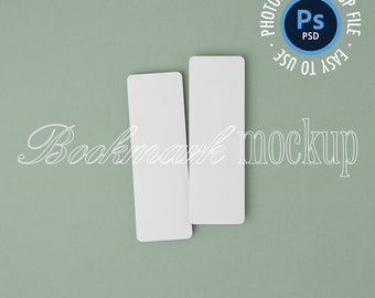 Maqueta de 2 marcadores, Maqueta de marcador de 2x6 pulgadas, Objeto inteligente, Stock de estilo minimalista, Maqueta de papelería, Maqueta de marcador en blanco, Fondo verde