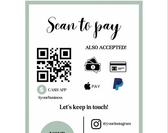 Szablon skanowania do płatności do wydrukowania Canva Szablon dla małych firm