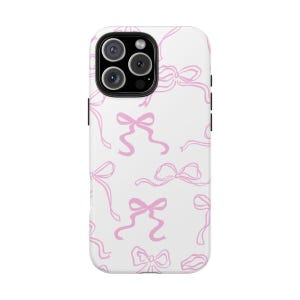 Pink Bow Phone Case Trendy Coquette Cute Girly Phone Case for iPhone 16 15 14 13 12 11 Pro Max