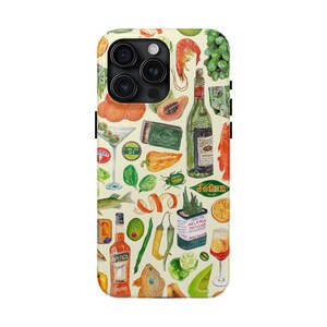 Green and Orange Collage Phone Case Trendy Food Summer Phone Case for iPhone 15 14 13 12 11 Pro Max