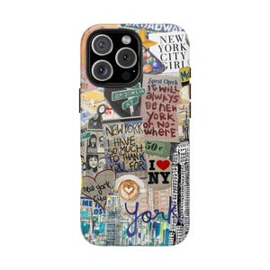 New York Collage Phone Case Trendy City Girl Phone Case for iPhone 16 15 14 31 12 11 Pro Max