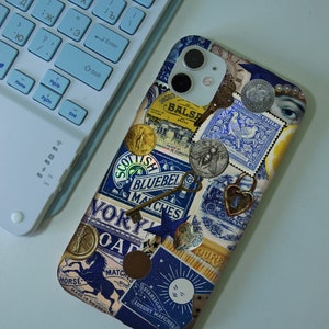 Vintage Mosaic Phone Case Scrapbook Stamp Collage Charm Case for IPhone 15 14 13 12 11 Pro Max Case