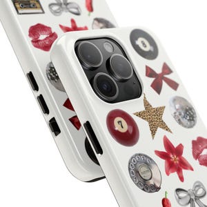Trendy Cheetah Phone Case Lily 8 Ball Red Phone Case Disco Ball Cute Collage Phone Case for iPhone 15 14 13 12 11 Pro Max image 2