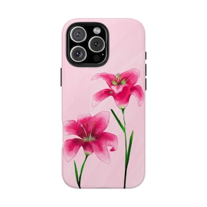 Tiger Lily Phone Case Trendy Pink Flower Phone Case Cute Lily Floral Phone Case