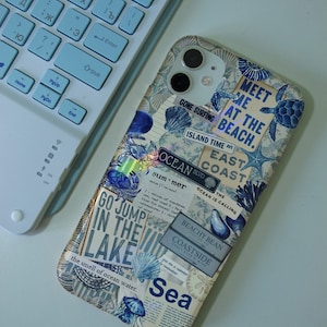 Summer Phone Case Coastal Collage Blue Beach Case for IPhone 15 14 13 12 11 Pro Max Case