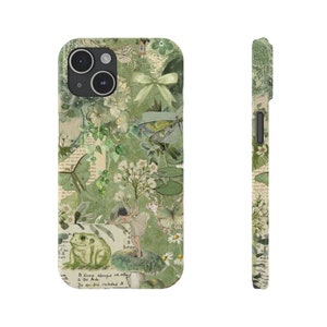 Green Fairy Phone Case Cottagecore Collage Frog Phone Case for IPhone 15 14 13 12 11 Pro Max